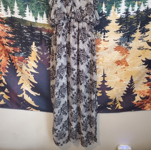 Long Dark Floral Dress - Picture 2 of 5